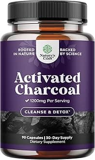 Cleanse and Detox Activated Charcoal Capsules - Purifying Detox Pills with 1200mg Coconut Charcoal Powder for Bloating Relief and Body Detox Cleanse - Active Charcoal for Gut Health - 90 Count