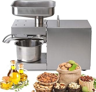 Commercial Automatic Oil Press Machine, 600W/110V Electric Cold/Hot Oil Machine, All Stainless Steel High Oil Extractor for Avocado Coconut Flax Peanut Castor Hemp Perilla Seed Canola Sesame