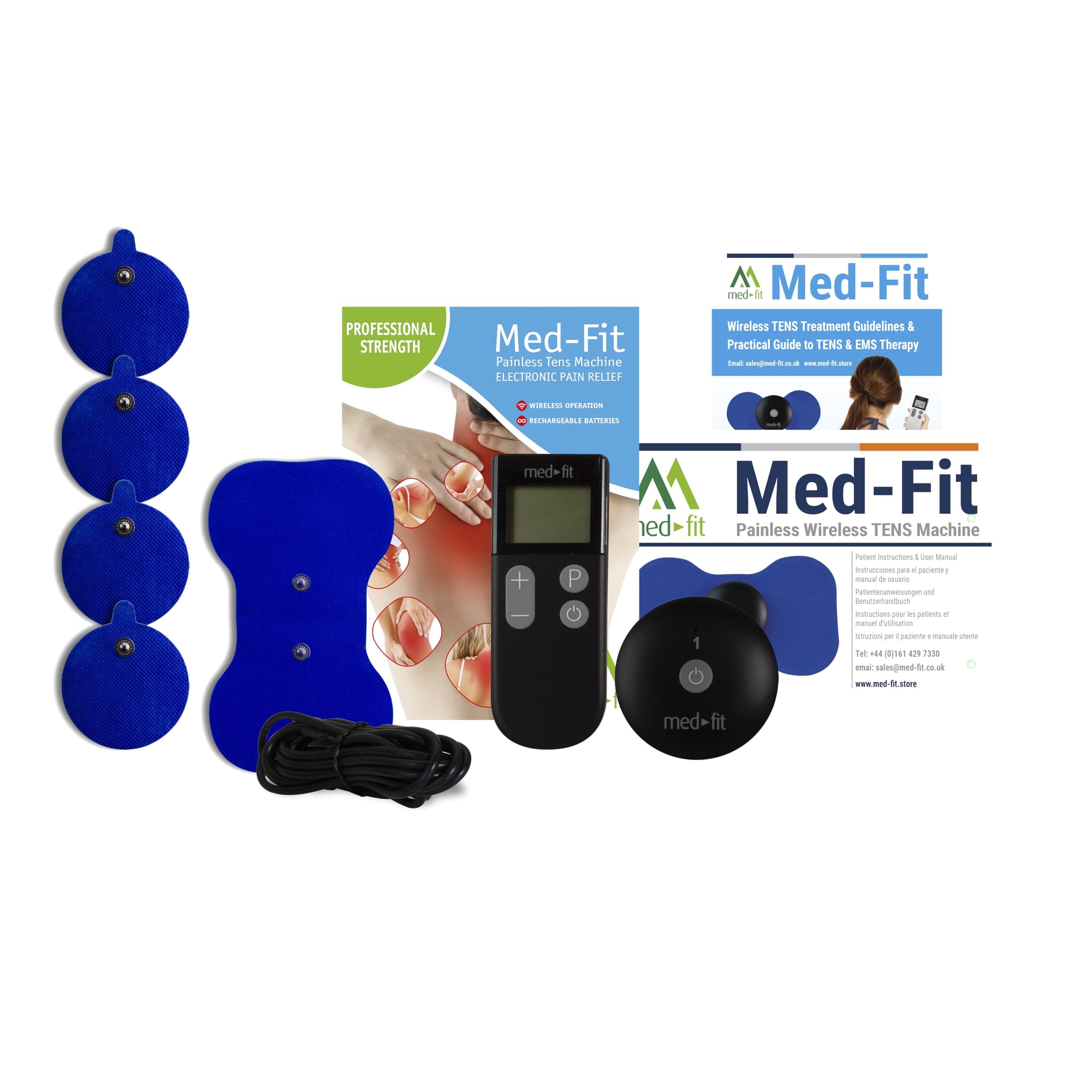 Med-Fit Wireless Rechargeable TENS Machine, Does not Require Leads, The Wireless Tens Module Gives Instant and targeted Pain Relief
