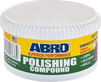 ABRO Superior Performance Car Polishing Compound for Oxidized Finishes, Buff, Shine, Smooth, & Clean, Scratch Remover for Vehicles, Boats, & Bikes - 10 oz.