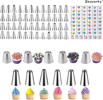 Beauenty Cake Decorating Tools Kit, Cake Baking Tool Set With Stainless Steel Piping Nozzle, Cake Decorating Supplies for Beginners and Professional Masters (512pcs)