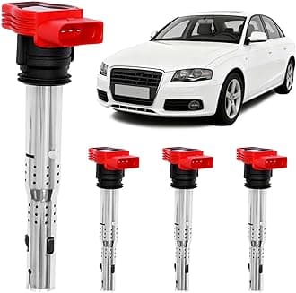 Ignition Coil Pack Set of 4 for Audi A4 A6 Q7 R8 S4 S5 TT Volkswagen Passat CC Golf GTI & More Replaces# 06E905115E, 06E905115F, UF529, 06E905115A, 06E905115C