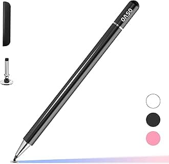 Stylus for Tablet, Capacitive Disc Tip Pencil & Magnetic Cap Compatible with All Touch Screens, Pens for iPad pro/5/6/7/8th/iPhone, Samsung Galaxy Tab A7/S7, Chromebook, Touch Pad (Black)