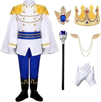 Boys Prince Charming Costume Cosplay Dress-Up Medieval Royal King Outfits for Kids