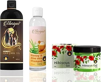 Mariyas Herbal Mariyas Natural Hair Oil 200ml,Honey Aloevera Shampoo 200ml & Gel (Hibiscus)
