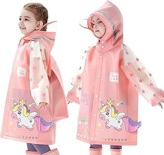 Kids Raincoats Rain Poncho Girls Boys Rain Jacket Waterproof Poncho Toddler Cartoon Rain Wear Reusable with Portable Bag S-4XL Size