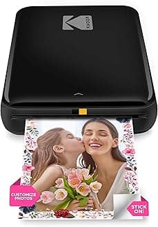 KODAK Step Instant Smartphone Photo Printer, Portable Mini Color Wireless Mobile Printer, Zink 2x3” (5.1x7.5 cm) Sticky-Back Photos, Bluetooth Compatible with iOS & Android Devices, Editing App, Black