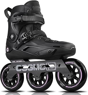 - Adult Inline Skate - COSMOID High Performance Roller Skates Blades for Women & Men, 3 Wheels 110mm Metal Frame,Indoor Outdoor and Fitness Black,Size 5-14.5