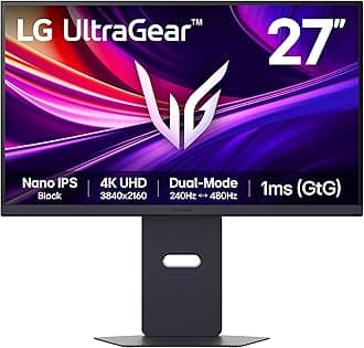 UltraGear G8 Gaming Monitor 27G850A – 4K UHD Nano IPS 27 inch, Dual-Mode 240Hz / 480Hz, 1ms (GtG), AMD FreeSync Premium Pro, DisplayHDR 600, DP 2.1, HDMI 2.1, Black