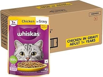 Adult (1+ Years) Wet Cat Food, Chicken in Gravy, 80 g (Pack of 56), Hydrating Food Made With Real Chicken, 100% Complete & Balanced Nutrition for Adult Cats