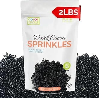 Color Kitchen Dark Cocoa Sprinkles Natural Ingredients Baking Cake Decorations, Ice Cream, Cookie, Artificial Dye-free, Plant-Based Colors, Gluten-Free, Non-GMO, No Hydrogenated Oils, Soy-Free, Kosher, 2 LB