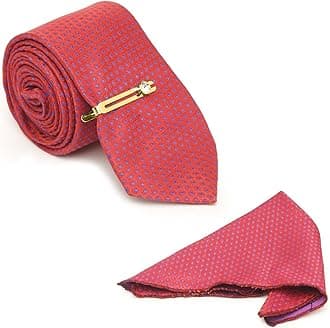 Mens Woven Premium Silk Necktie With Pocket Square and Golden Tie Pin (TEGP)