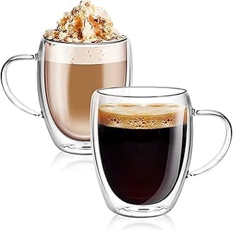 Top-spring Double Walled Glass Coffee Mugs (Clear)