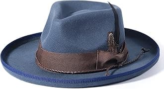 Vintage Mens Fedora Firm Wool Women Felt Panama Hat Classic Rancher Hats Wide Brim