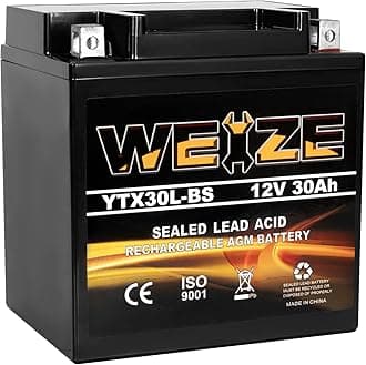 YTX30L-BS Battery Replacement Yuasa YIX30L Motorcycle Battery - Factory Sealed - Maintenance Free - High Performance ETX30L BS For Harley Davidson Polaris Sportsman
