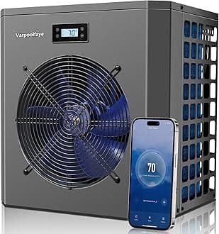 5000 Gallon Electric Pool Heater Pump 16000 BTU Pool Heaters for Above Ground Pools Swimming Pool Heat Pump WiFi Control Heat Or Cool Spa Heater Pump 120v