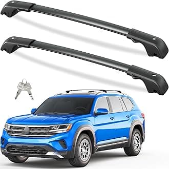 Tuyoung 300lbs Roof Rack Cross Bars Compatible with Volkswagen VW Atlas 2017-2026 with Raised Side Rails(Not For Atlas Cross Sport), Lockble Heavy Duty Anti-Theft Aluminum Roof Rails Crossbars Rooftop