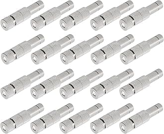 20pcs Brass Mister Nozzles, 6mm Misting Nozzles for Outdoor Cooling System, Landscaping, Air Humidification, Greenhouse Irrigation (with Filter, 0.016"/0.4mm Orifice)