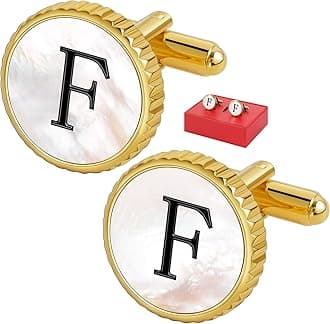 Cuff Links Mens Golden Silver Gunmetal Black, Cufflinks for Men Custom Initial Personalized Mother Of Pearl Mens Cufflink for Shirt Golden Silver Gunmetal Black Cuff Link Shirt for Wedding