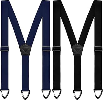 2 Pcs Men's Hidden Suspenders Y Back Under Clothing 1.5 Inch Wide Heavy Duty Adjustable