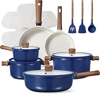 CAROTE Ceramic Cookware Set, Non Stick Pots and Pans Sets, 18pcs Pot and Pan Set Non Stick, Cooking Induction Cookware