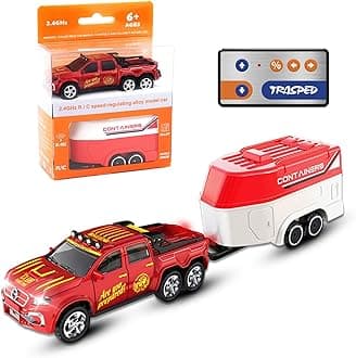 1:64 Red RC Cars for Kids Toys, 2.4Ghz Remote and APP Control, Mini Alloy Truck Car with Cool Light and USB-C Recharging, Speed Adjustable Steering Easy to Operate, Gift for Children, Boys, Girls