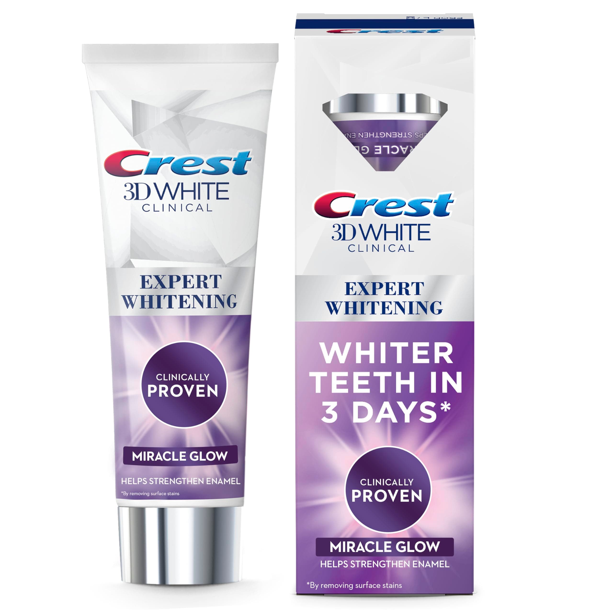 – Crest 3DWhite Clinical Miracle Glow Advanced Whitening Technology Toothpaste 75ml