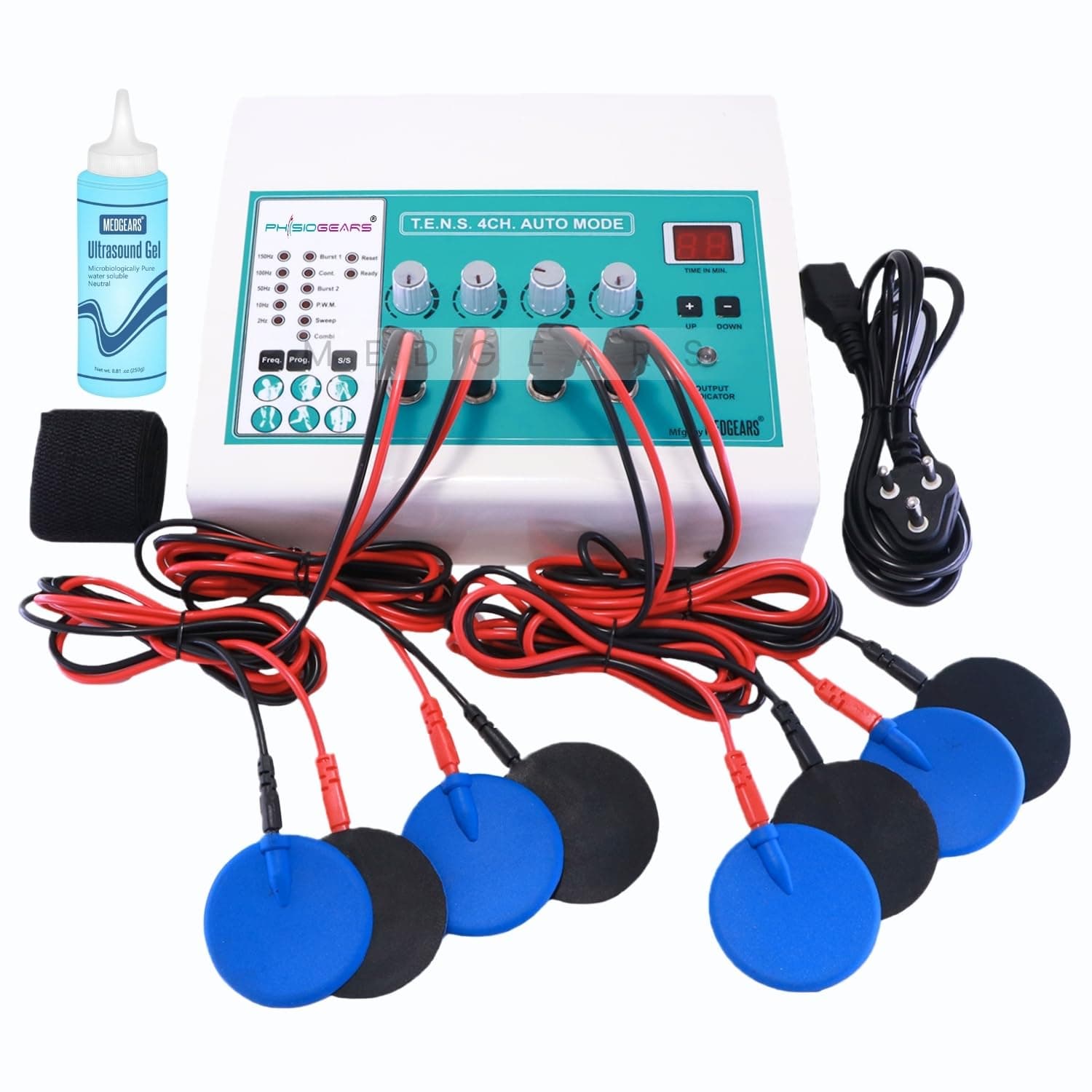 4 Channel Tens Auto Mode Multi-Function Physiotherapy Nerve Stimulator Electrotherapy Physiotherapy Equipment with One Year Warranty All Pain Relief Device (Electrode Pad)