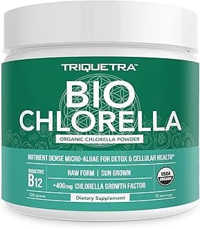 Organic Chlorella Powder – Raw & Sun-Grown – Nutrient-Dense Green Algae with CGF (Chlorella Growth Factor), Supports Overall Well-Being and Vitality – Vegan-Friendly – 75 Servings (225g)