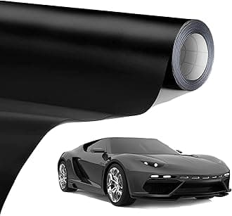 Lypumso Matte Black Car Vinyl Wrap Vehicle Wrap Vinyl Roll with Bubble Free Air Release Technology, Self Adhesive Automotive Vinyl Wrap (Matte Black, 1ft x 5ft)