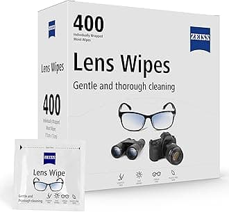 ZEISS Lens Wipes, Lens Cleaner for Glasses, Cameras & Binoculars,Individually Packed Single Use Disposable Cloths in Sachets, for Handy and Portable Spectacle Cleaning On The Go, 400 Count (Pack of 1)