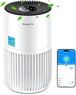 GoveeLife Mini Air Purifier for Bedroom, HEPA Smart Filter Air Purifier with App Alexa Control for Pet Hair, Odors, Pollen, Smoke, Portable Air Cleaner with 3 Speeds, 2 Modes, Timer, Aroma for Home