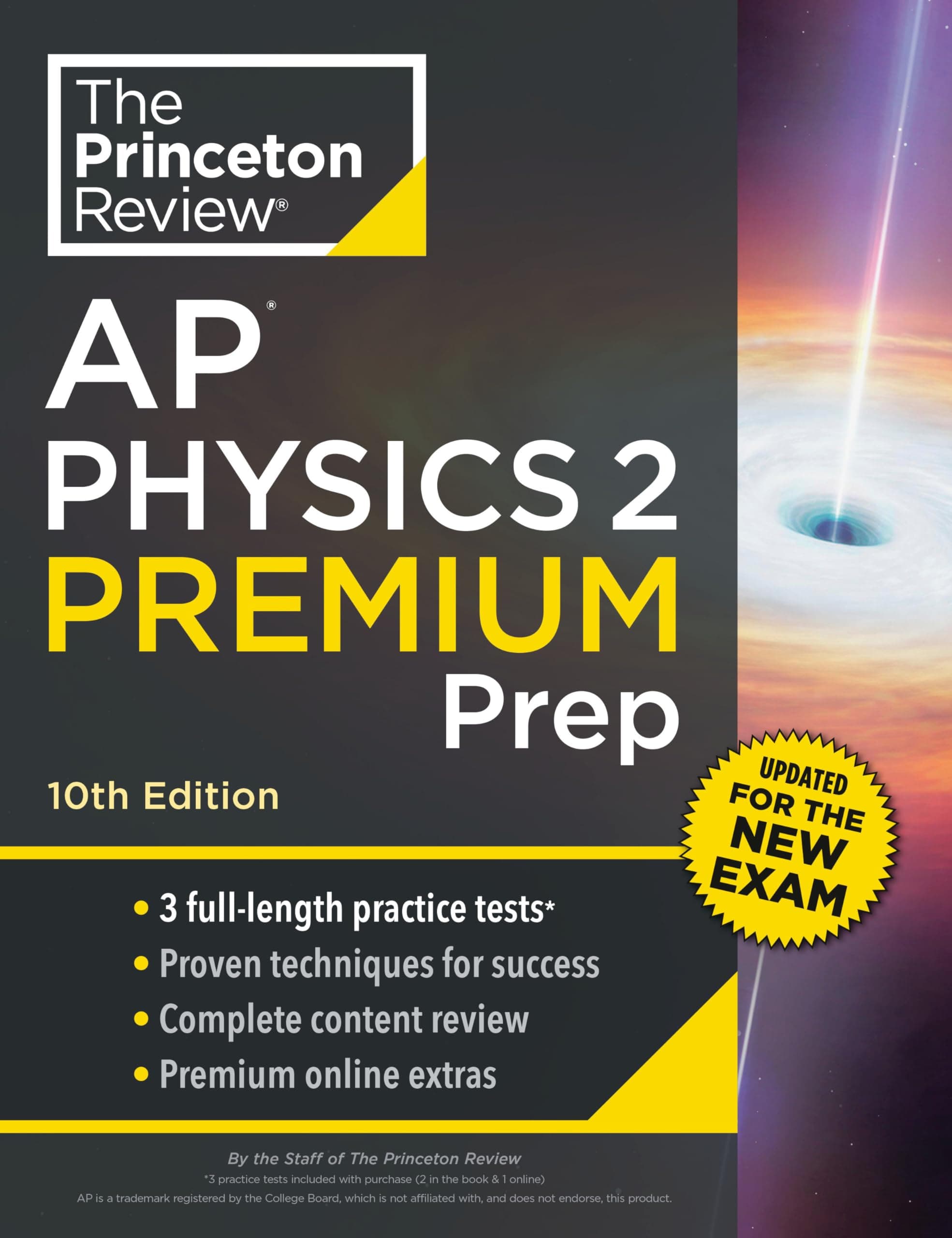 Princeton Review AP Physics 2 Premium Prep: 3 Practice Tests + Complete Content Review + Strategies & Techniques (College Test Preparation) Paperback – 6 Aug. 2024