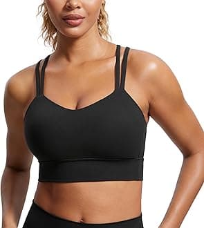 Softness Mold Butterluxe Strappy Longline Sports Bras for Women - Double Spaghetti Strap Workout Yoga Crop Top