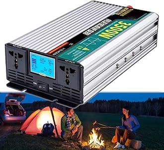 Power Inverter 12V/24V/48V/60V/72V to 100V-220V, Pure Sine Wave Car Inverter, Dual AC Outlets, DC to AC Converter w/Installation Kit Included,3500W-48V