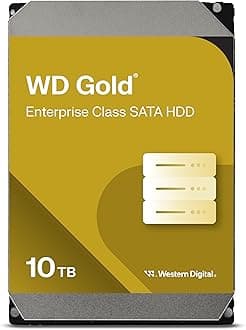 Western Digital 10TB WD Gold Enterprise Class Internal Hard Drive - 7200 RPM Class, SATA 6 Gb/s, 512 MB Cache, 3.5" - WD103KRYZ