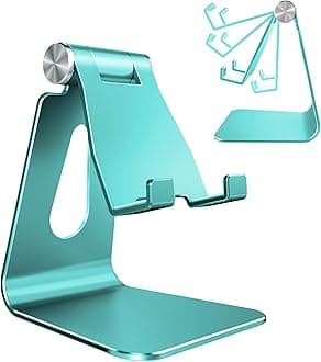 Adjustable Cell Phone Stand, CreaDream Phone Stand, Cradle, Dock, Holder, Aluminum Desktop Stand Compatible with iPhone Xs Max Xr 8 7 6 6s Plus 5s Charging, Accessories Desk,All Smart Phone-Mint Green