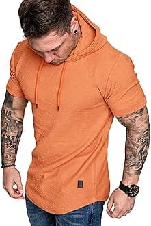 lexiartMens Fashion Athletic Hoodies Sport Sweatshirt Solid Color Fleece Pullover