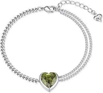 14K Gold Plated Heart Charms Bracelet for Women Love Heart Charm Link Bracelet for Women Heart Jewelry