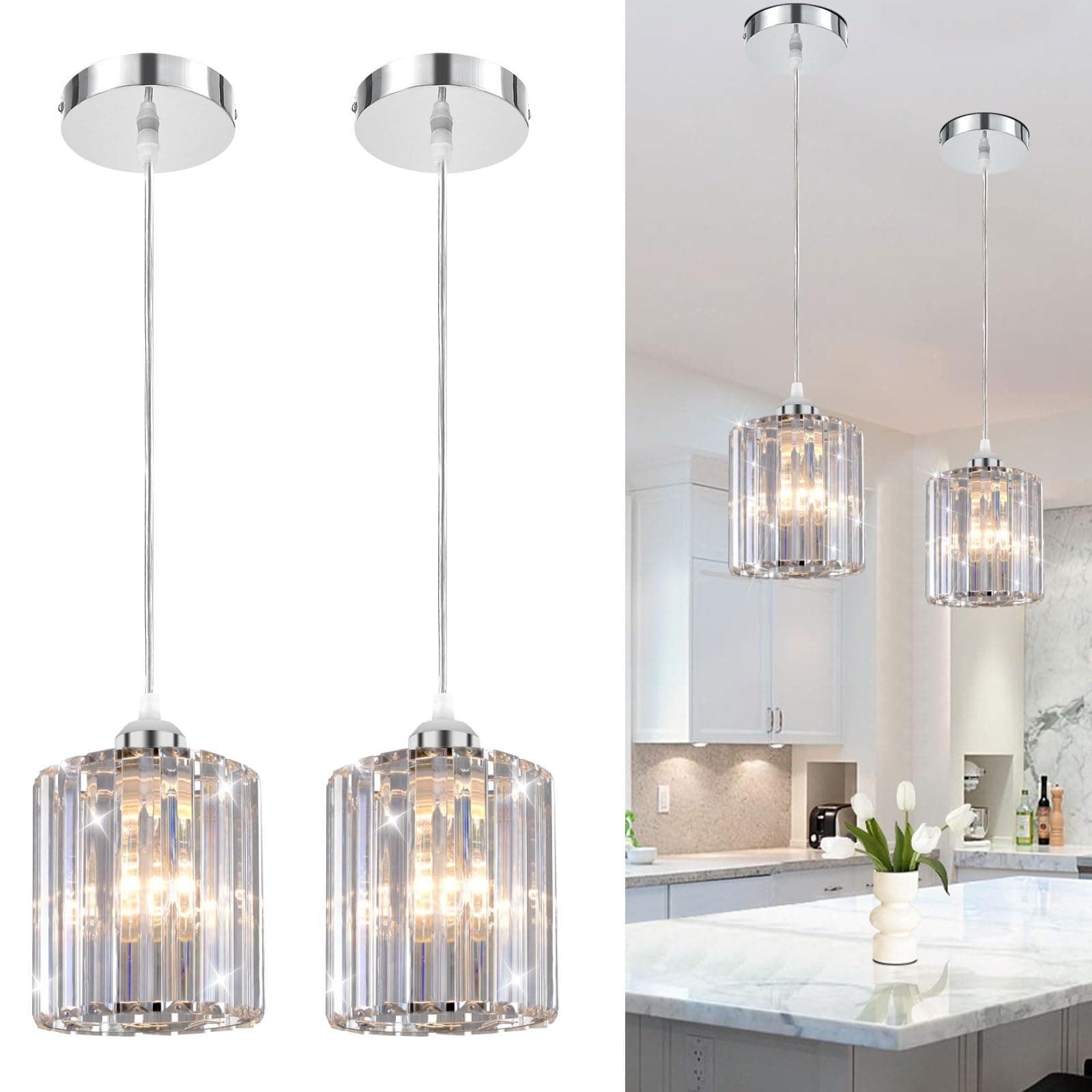 Crystal Pendant Light of Two