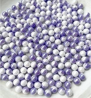 Edible Purple White Pearl Sugar Sprinkles Candy Baking Edible Cake Decorations Cupcake Toppers Cookie Decorating Celebrations Wedding Shower Party Chirstmas Supplies 100g/ 3.5oz