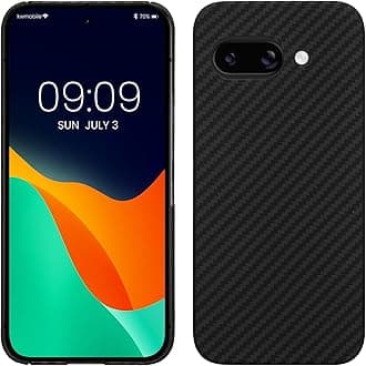 Aramid Fiber Case Compatible with Google Pixel 9a - Case Super Slim Strong Protective Phone Cover - Black Matte