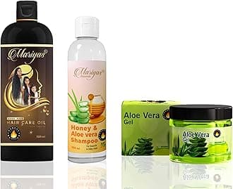 Mariyas Herbal Mariyas Natural Hair Oil 200ml,Honey Aloevera Shampoo 200ml & Gel (Aloe Vera)