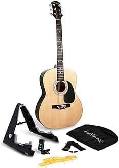 Martin Smith Full-Size Acoustic Guitar Kit with Stand, Tuner, Bag, Strap, Picks & Lessons