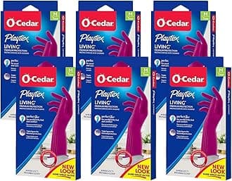 HandSaver Rubber Gloves, Premium Protection for Kitchen and Household Cleaning (Medium, 6 Pack)