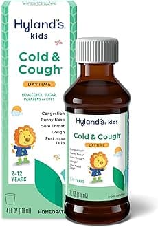 Kids Cold and Cough, Daytime Cough Syrup Medicine for Kids Ages 2 and up, Decongestant, Sore Throat Relief, Natural Treatment for Common Cold Symptoms, 4 Fl Oz