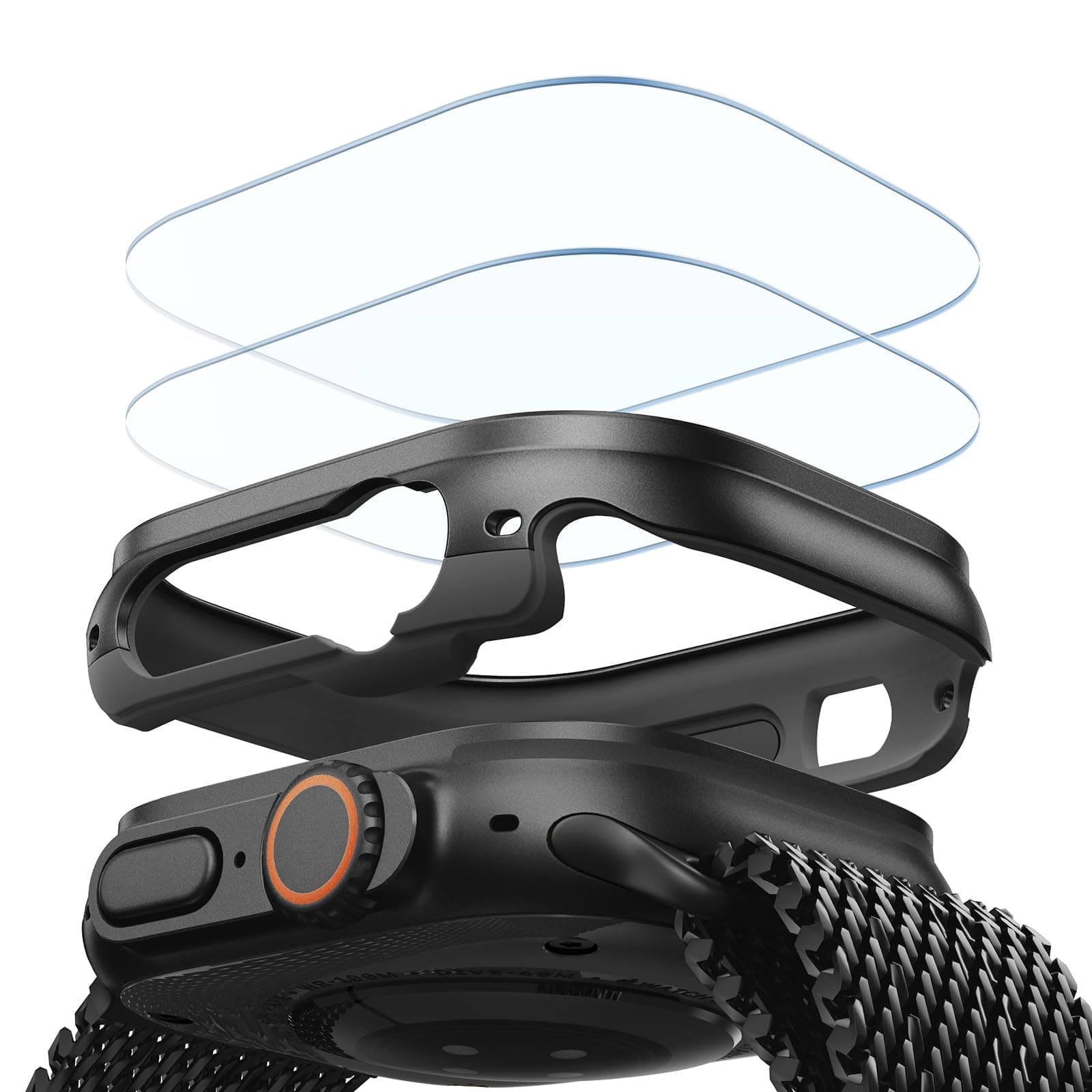 ESR for Apple Watch Ultra 3/2/1 Case with Screen Protector 49mm (2025/2024/2023/2022), Military Grade Protection, Aluminum Alloy Case with 2 Pack Armorite Glass Protector Set, Stay Original, Black