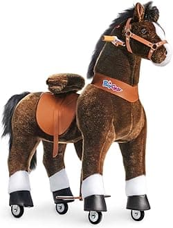 PonyCycleLarge Ride on Horse Toys Classic Model U for Big Kids (with Brake/ 42.5" Height/Size 5 for Age 7-12) Pony Cycle Large Riding Horse Chocolate Brown Ux521