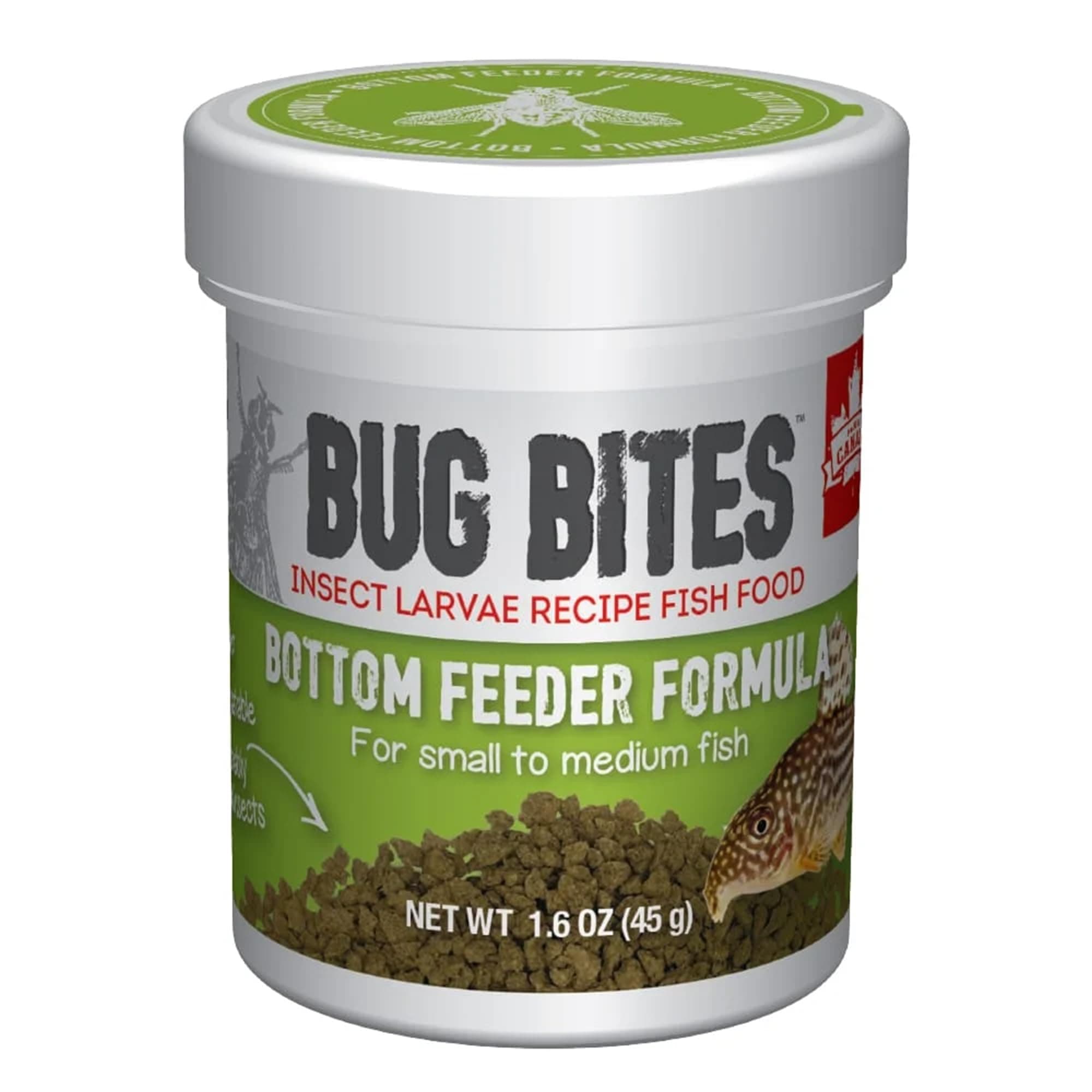 Bug Bites fish food, with insect larvae, for bottom-eating fish, sinking granulate, 1.4-2mm, 45g