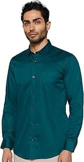 Peter England Men's Cotton Slim Fit Solid Full Sleeve Casual Shirt